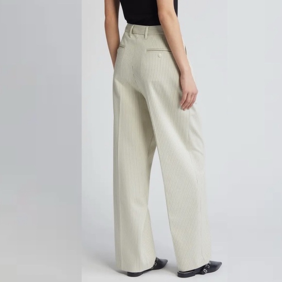 🌻NEW rag & bone Marianne Ivory Black Pinstripe Ponte Pants | Size Large - Picture 7 of 12